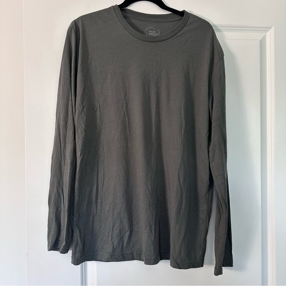 True Classics (Large) Longsleeve Crewneck T-Shirt- Grey